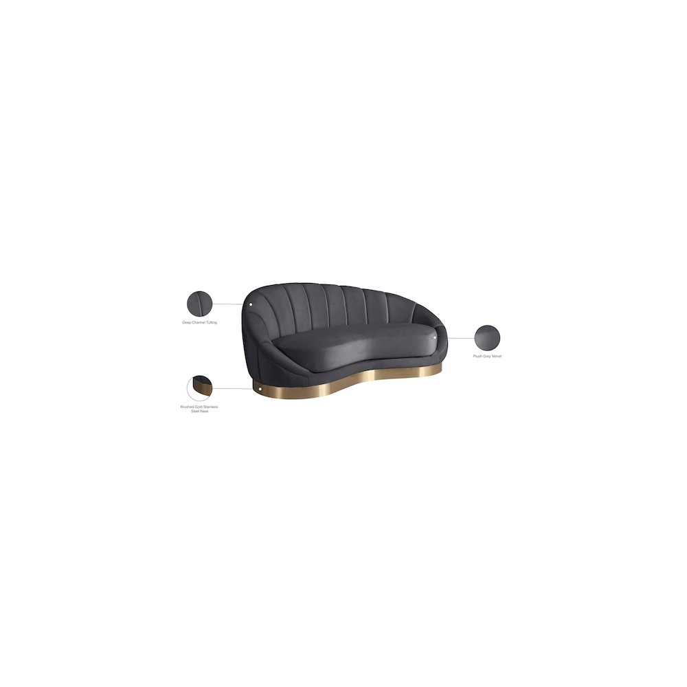 Shelly Grey Velvet Chaise