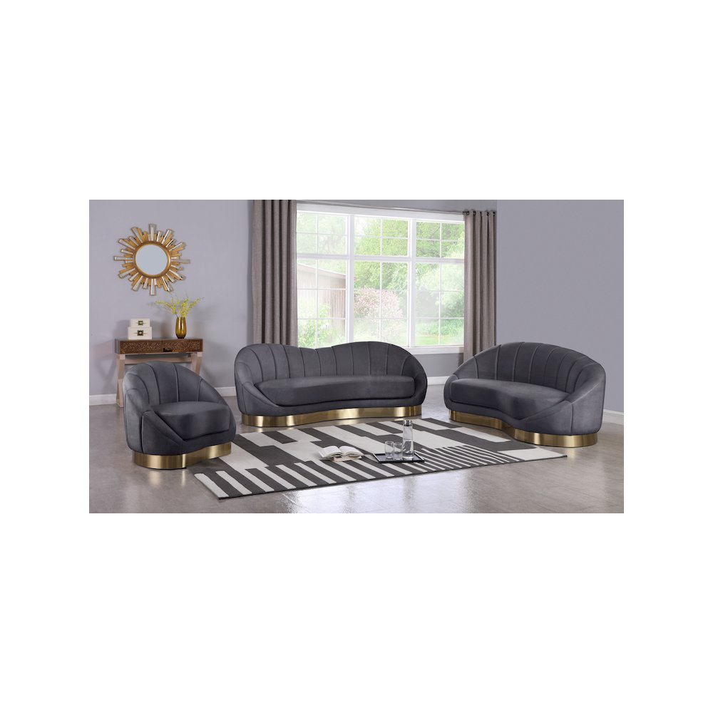 Shelly Grey Velvet Sofa