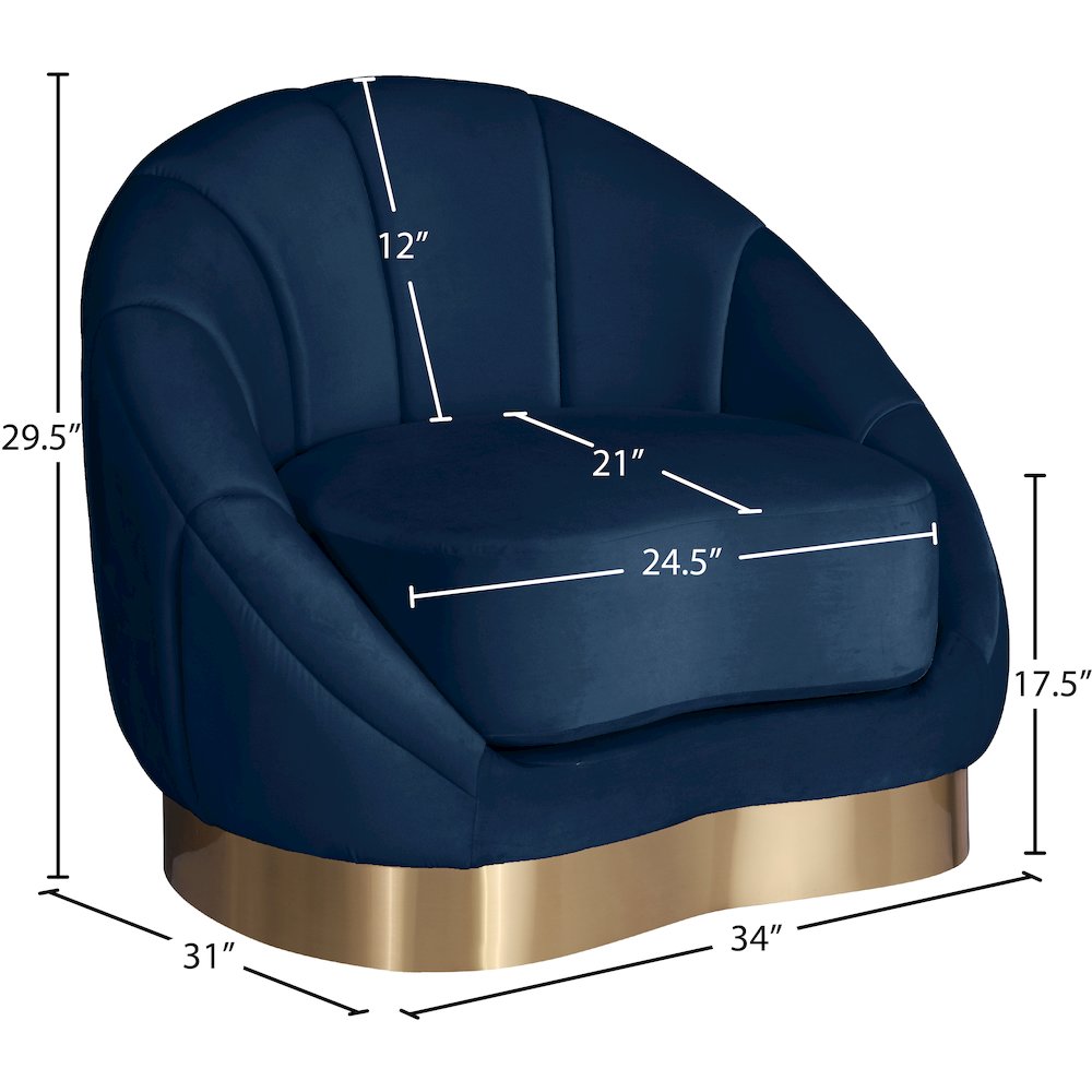 Shelly Navy Velvet Chair