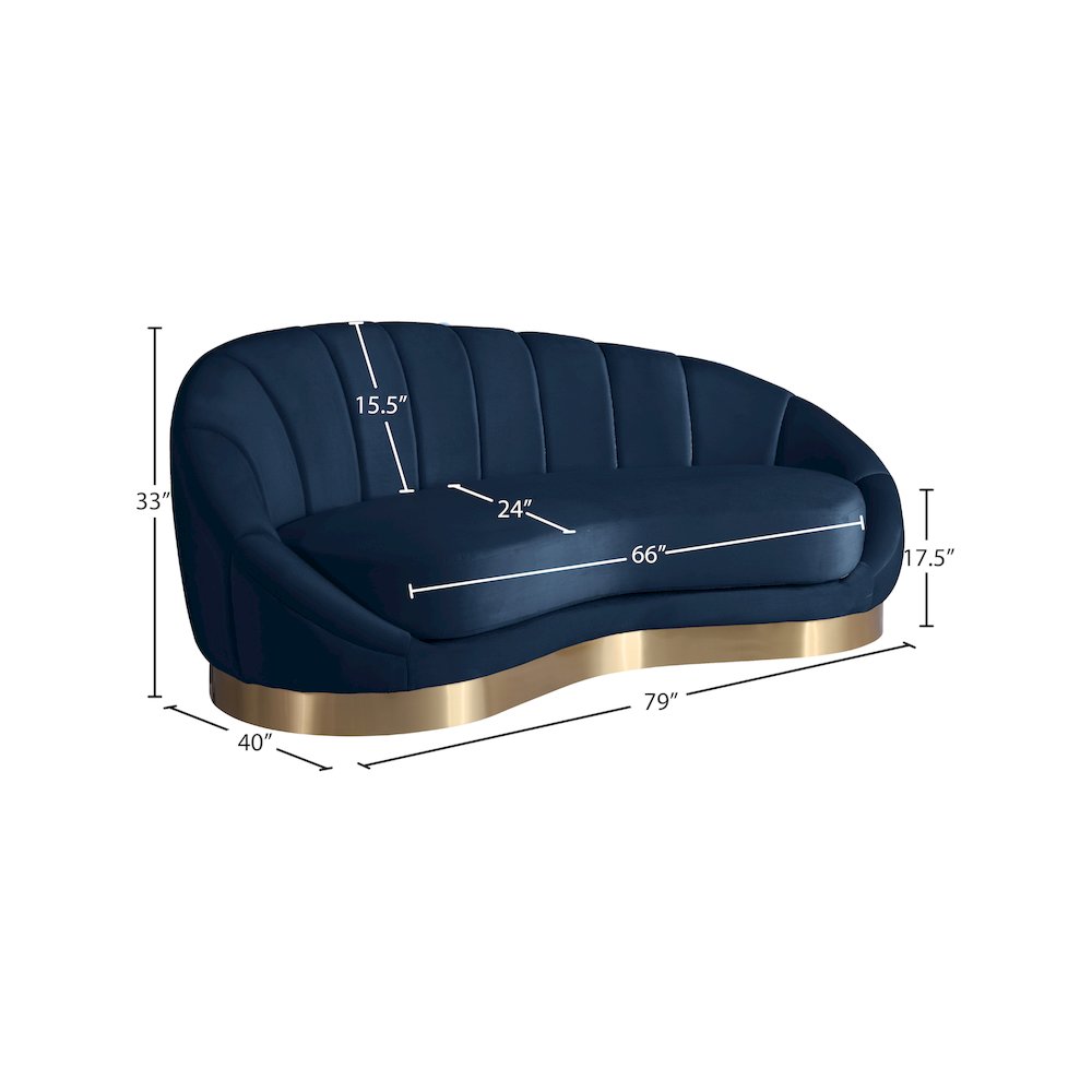 Shelly Navy Velvet Chaise