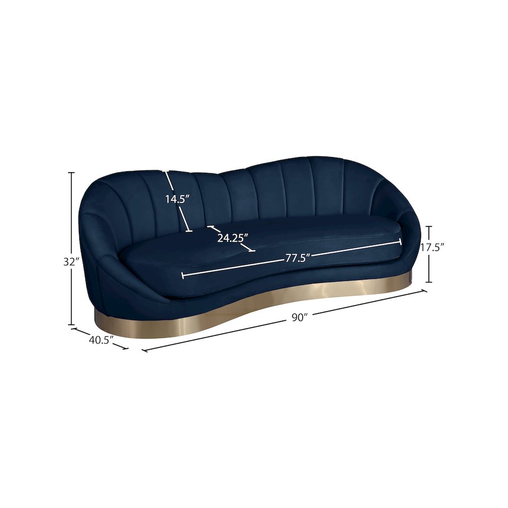 Shelly Navy Velvet Sofa