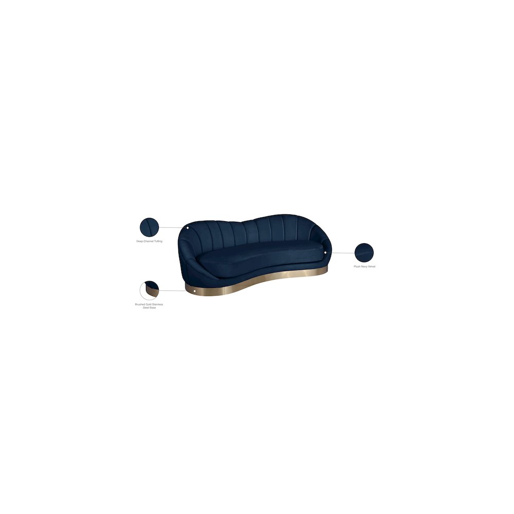 Shelly Navy Velvet Sofa