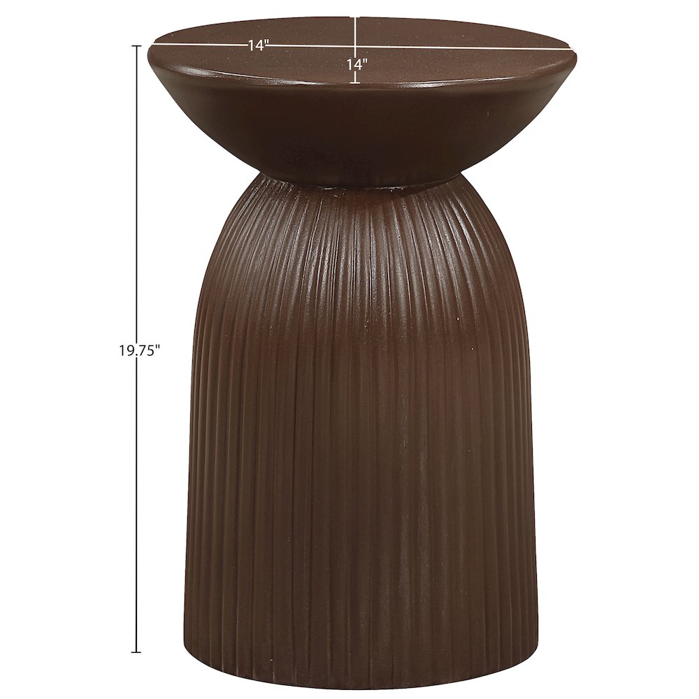 Opani Brown Concrete Indoor/Outdoor End Table