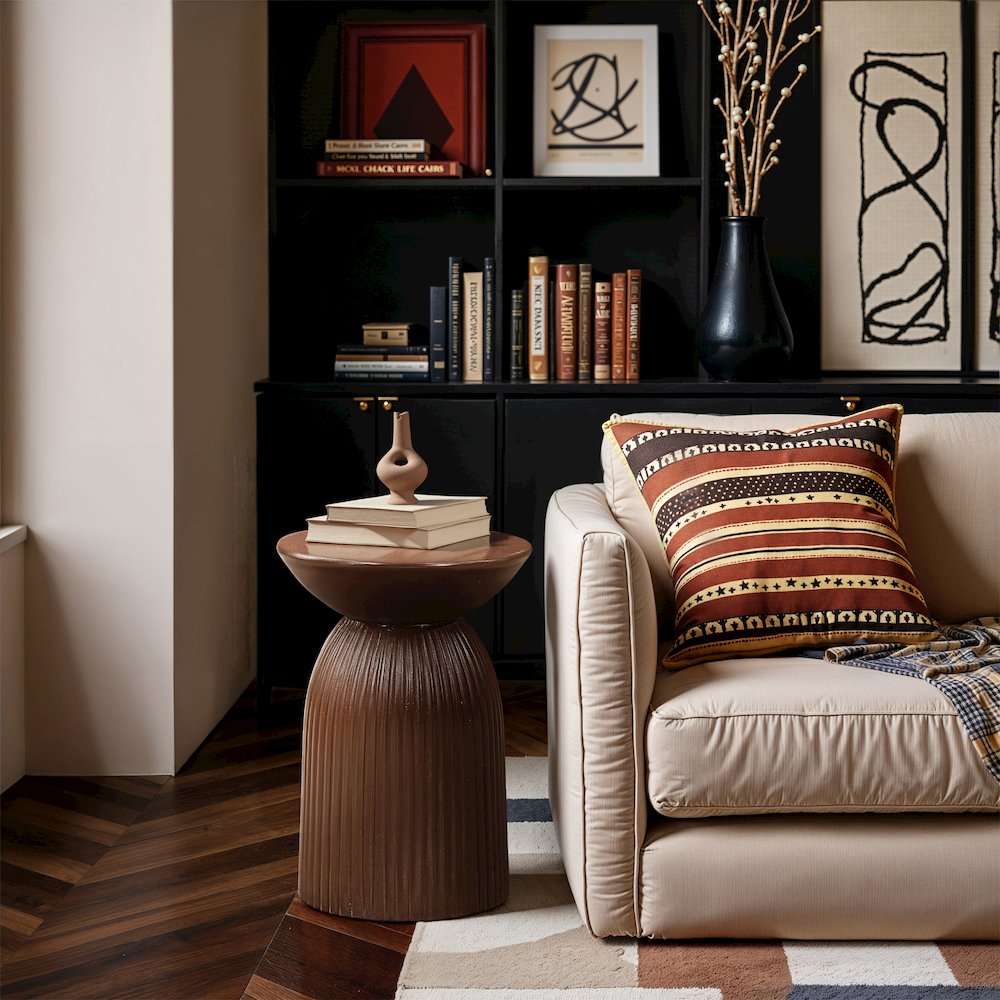Opani Brown Concrete Indoor/Outdoor End Table