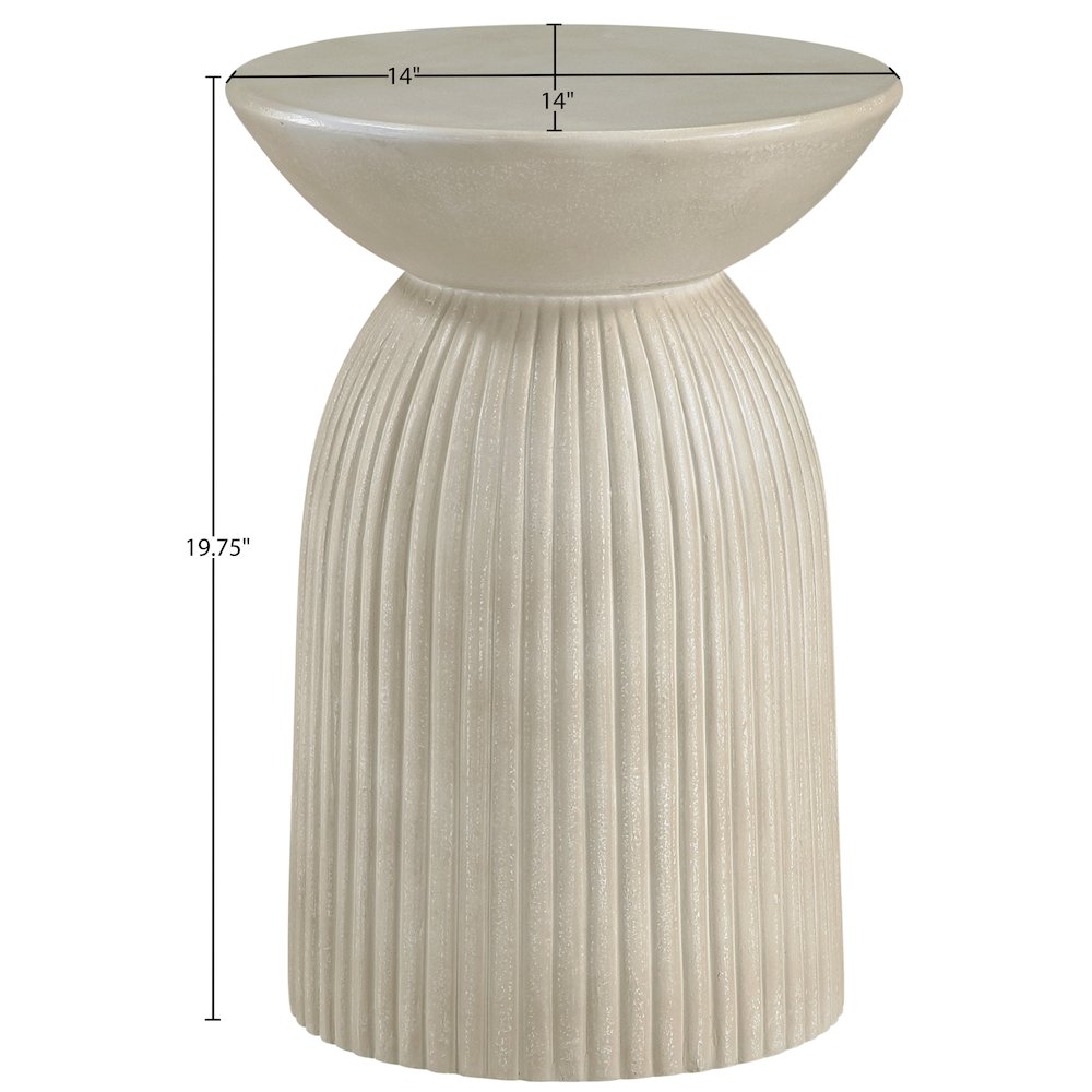 Opani Beige Concrete Indoor/Outdoor End Table