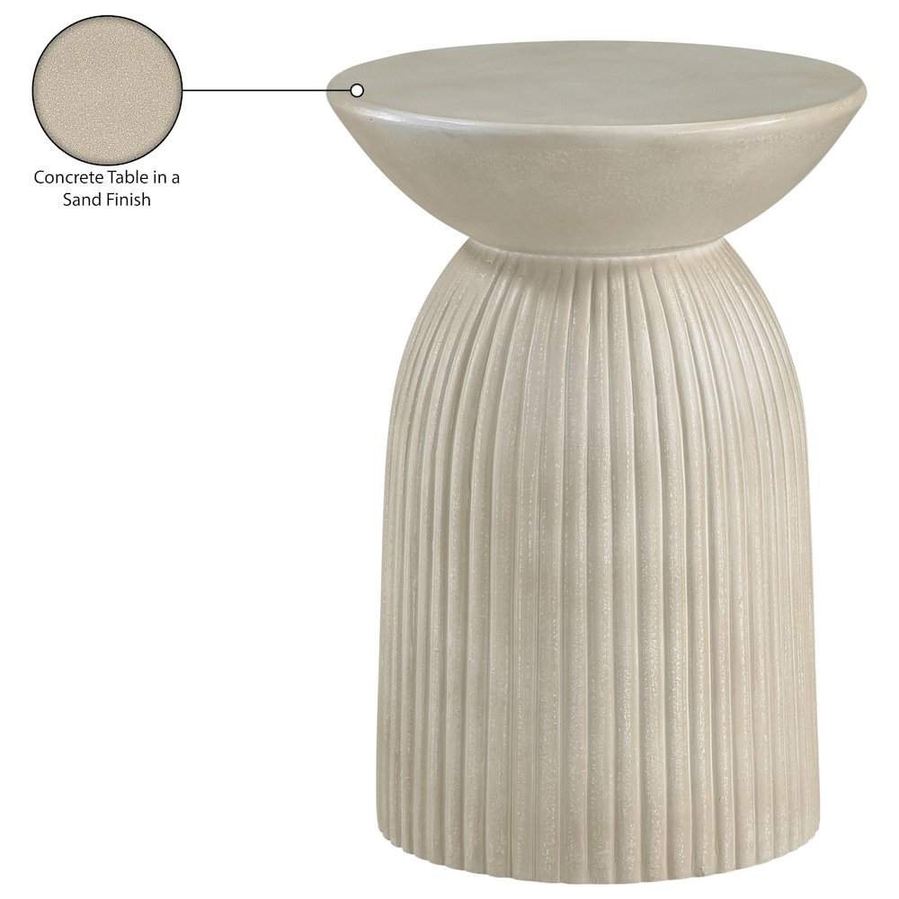 Opani Beige Concrete Indoor/Outdoor End Table
