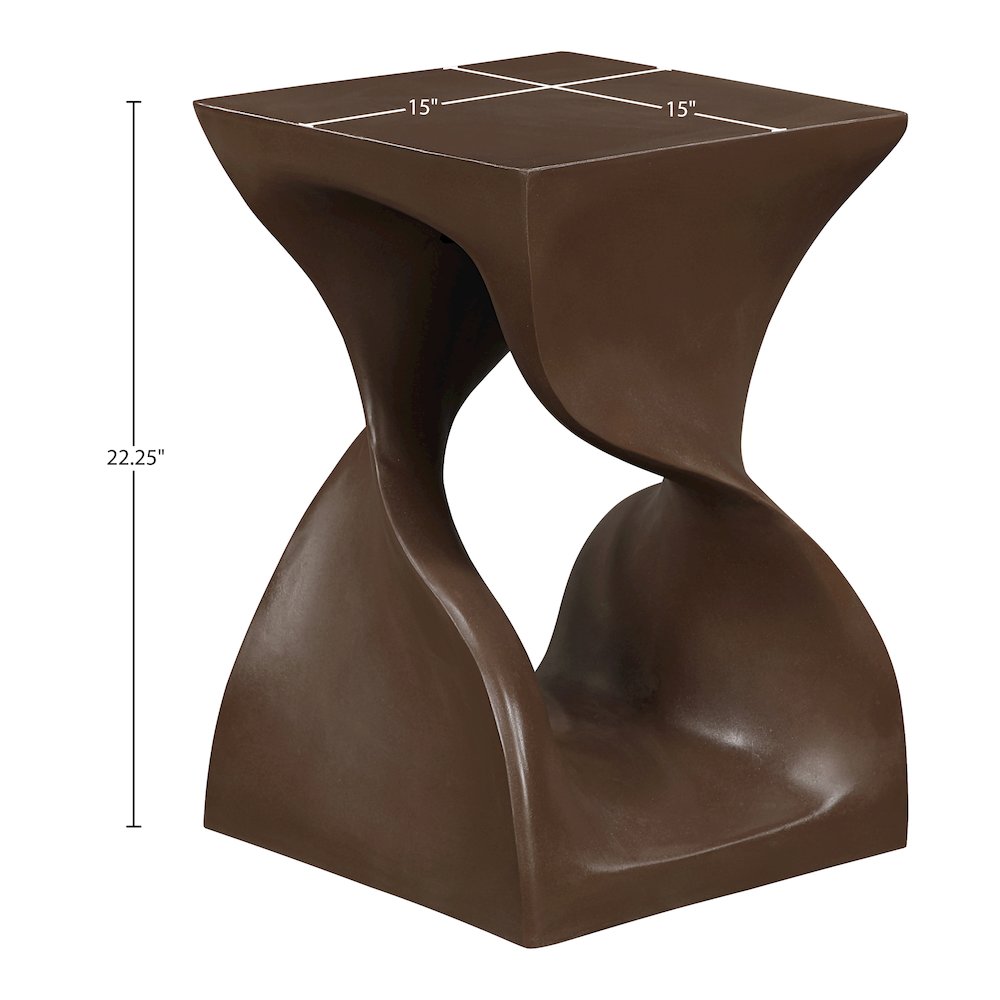 Jula Brown Concrete Indoor/Outdoor End Table