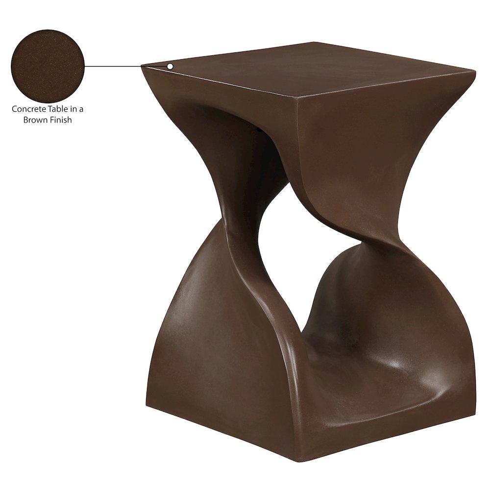 Jula Brown Concrete Indoor/Outdoor End Table