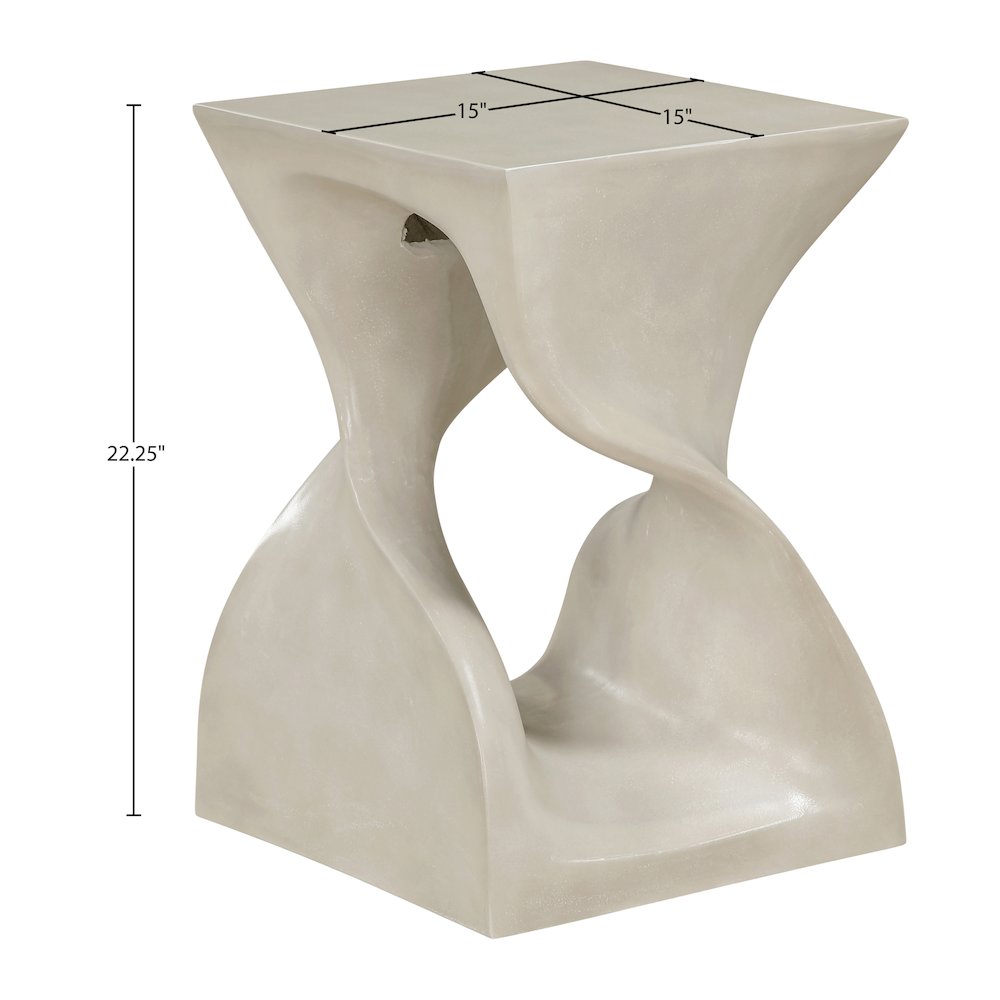 Jula Beige Concrete Indoor/Outdoor End Table