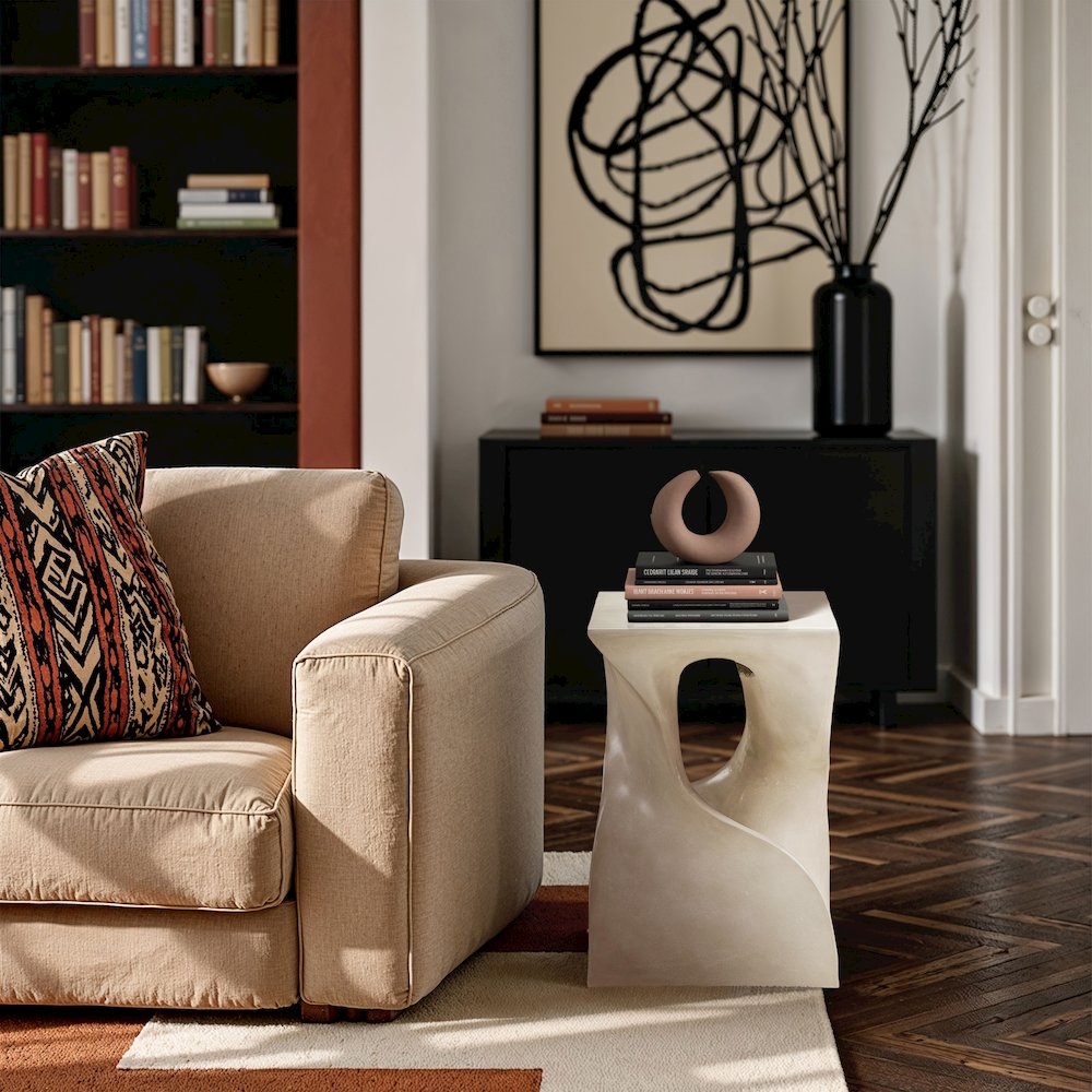 Jula Taupe Concrete Indoor/Outdoor End Table