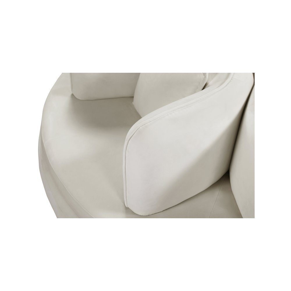 Circlet Cream Velvet Round Sofa Settee