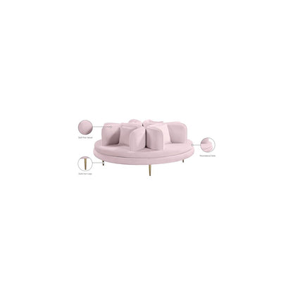 Circlet Pink Velvet Round Sofa Settee
