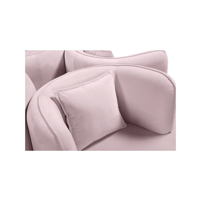 Circlet Pink Velvet Round Sofa Settee