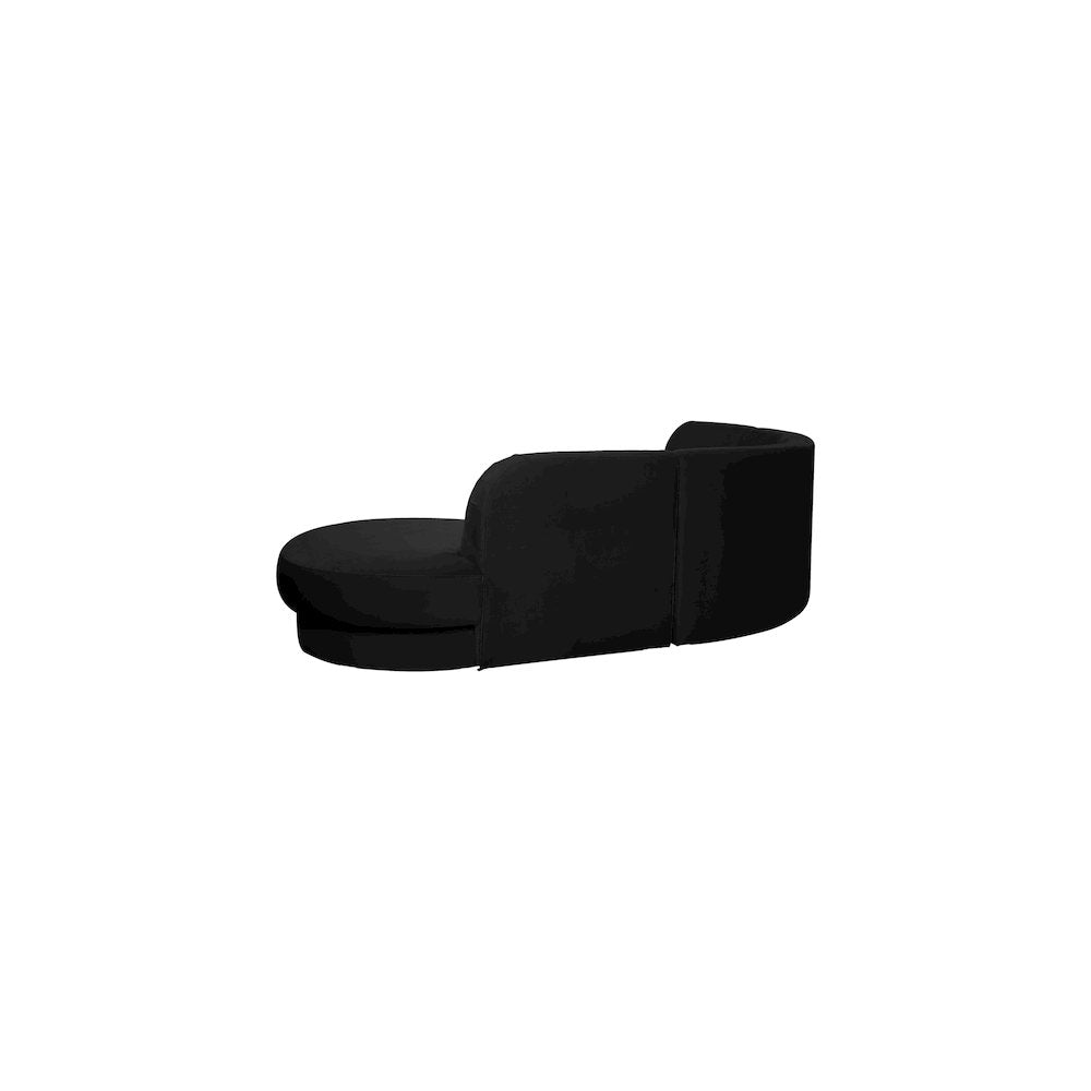 Rosa Black Velvet 3pc. Sectional