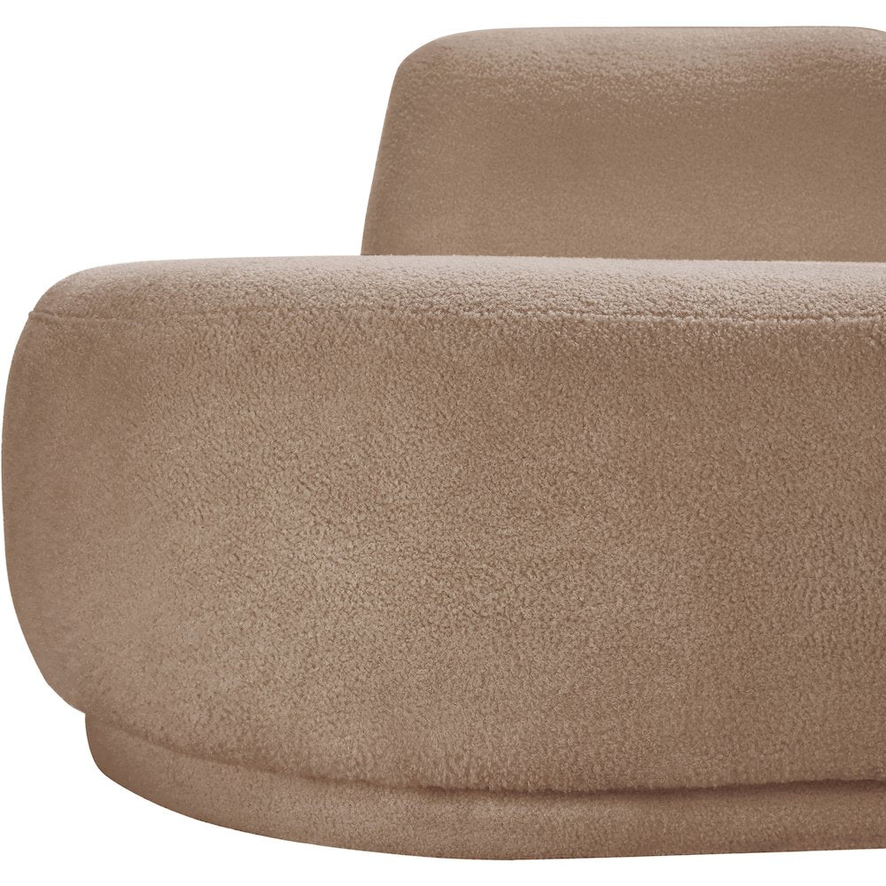 Argyle Beige Teddy Fabric Chaise/Loveseat