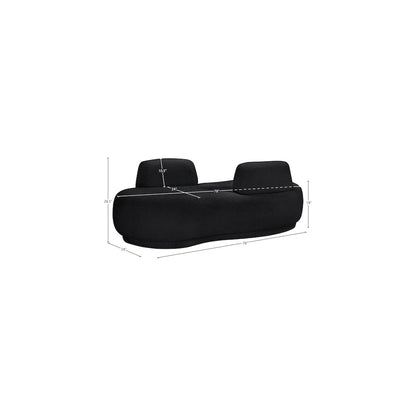 Argyle Black Teddy Fabric Chaise/Loveseat