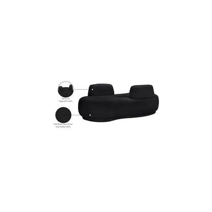 Argyle Black Teddy Fabric Chaise/Loveseat