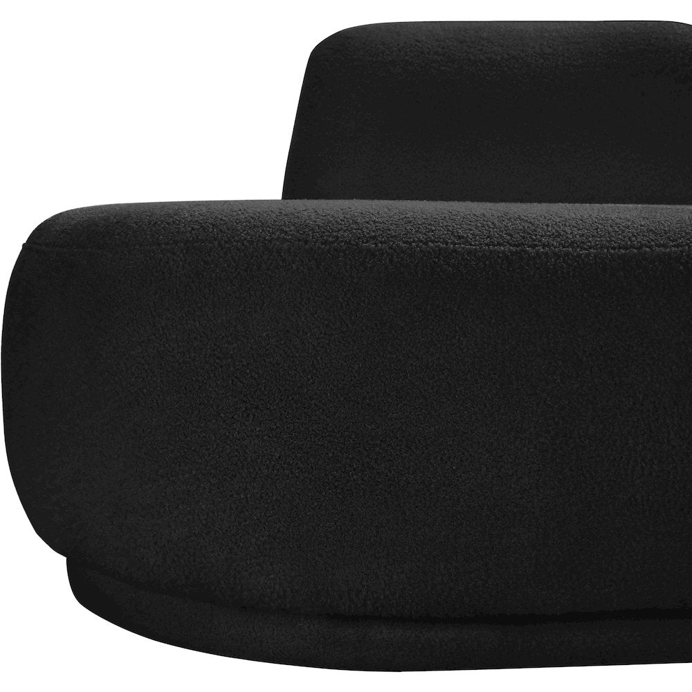 Argyle Black Teddy Fabric Chaise/Loveseat