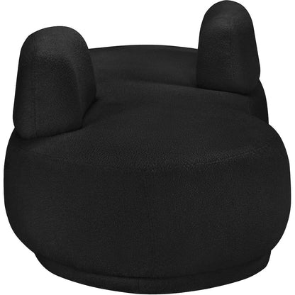 Argyle Black Teddy Fabric Chaise/Loveseat