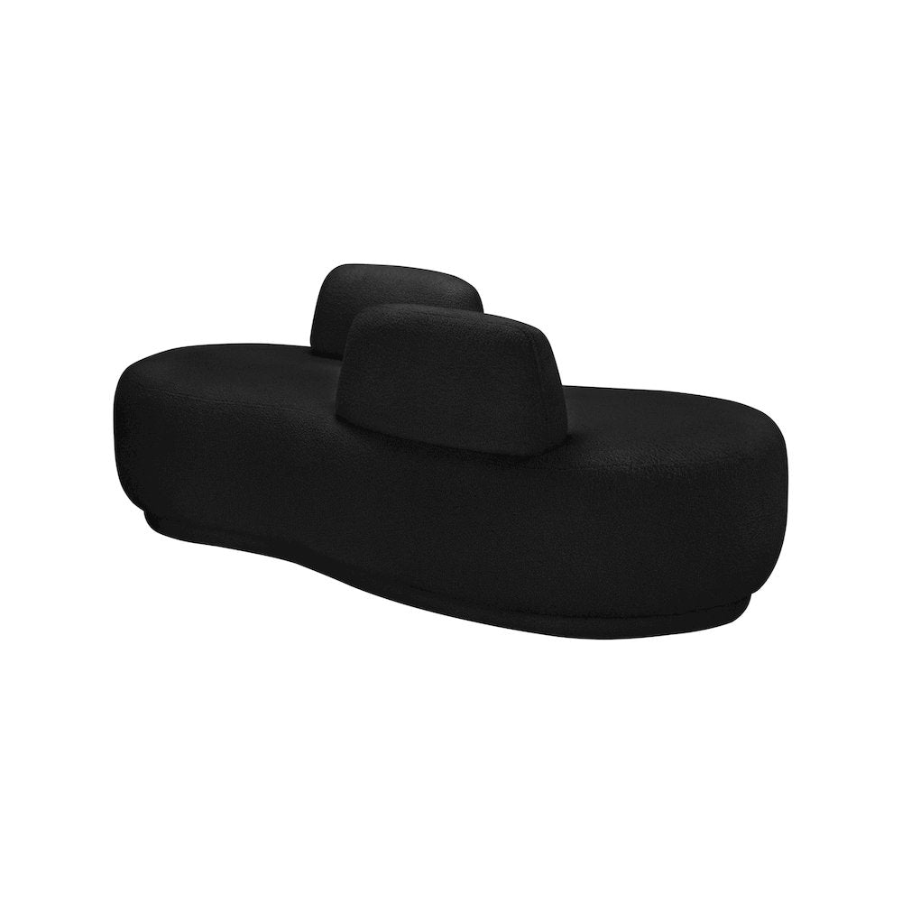 Argyle Black Teddy Fabric Chaise/Loveseat