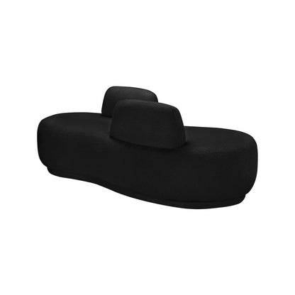 Argyle Black Teddy Fabric Chaise/Loveseat
