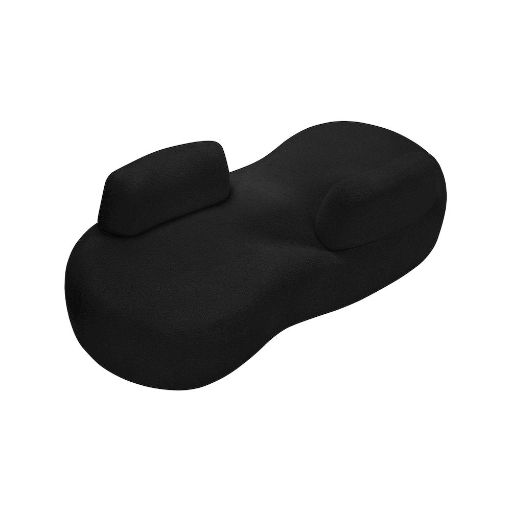 Argyle Black Teddy Fabric Chaise/Loveseat