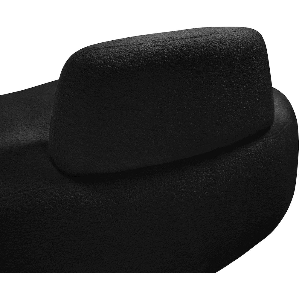 Argyle Black Teddy Fabric Chaise/Loveseat