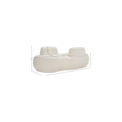 Argyle Cream Teddy Fabric Chaise/Loveseat