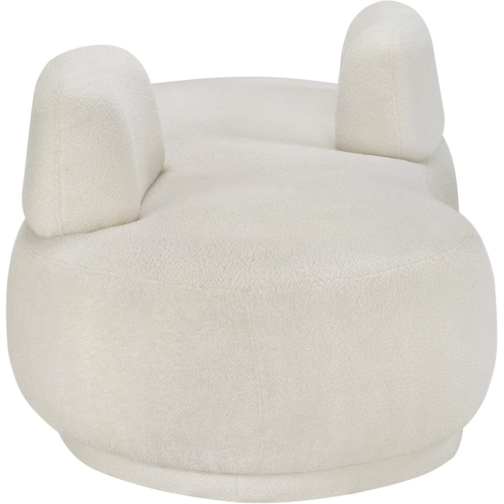 Argyle Cream Teddy Fabric Chaise/Loveseat