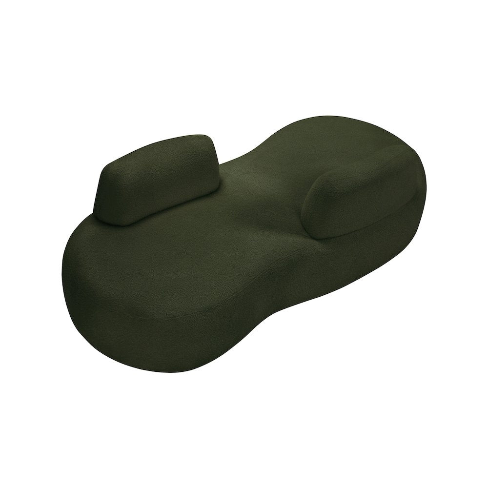 Argyle Green Teddy Fabric Chaise/Loveseat