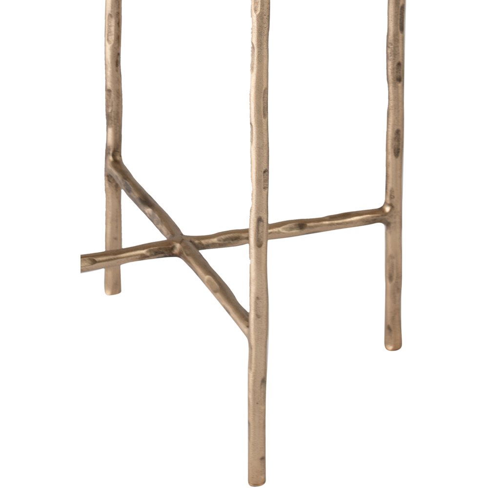Vetra Brass Recycled Glass Top And Iron Base Bunching End Table