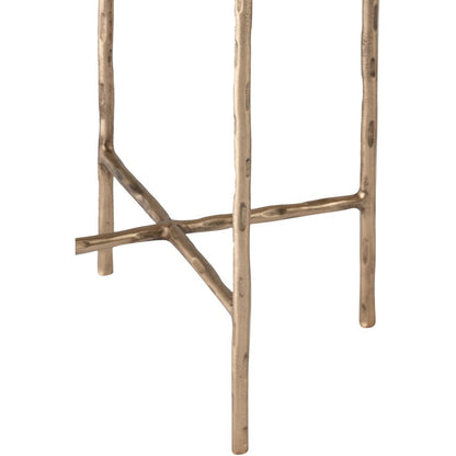 Vetra Brass Recycled Glass Top And Iron Base Bunching End Table