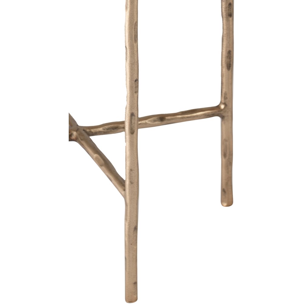 Vetra Brass Recycled Glass Top And Iron Base Bunching End Table
