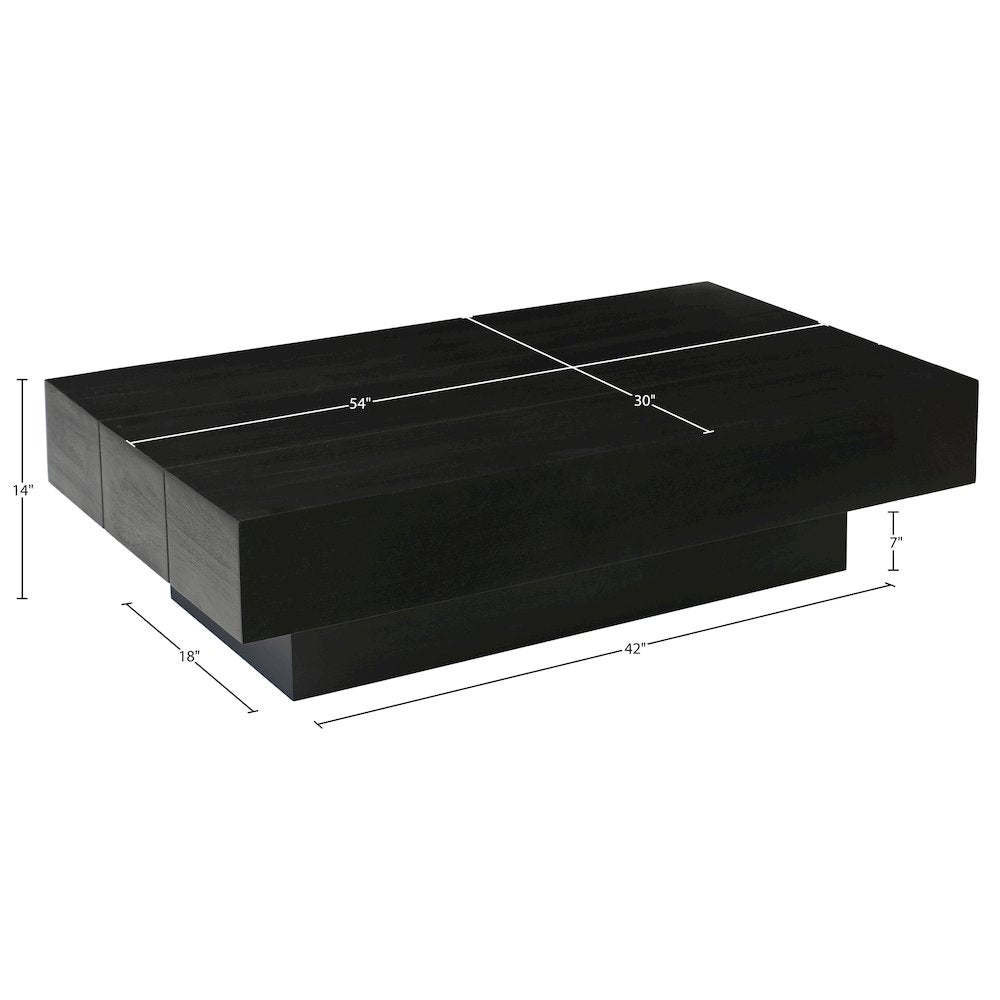 Plank Black Mango Wood Coffee Table