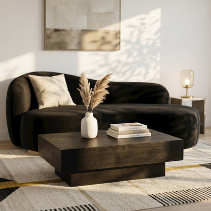 Plank Black Mango Wood Coffee Table