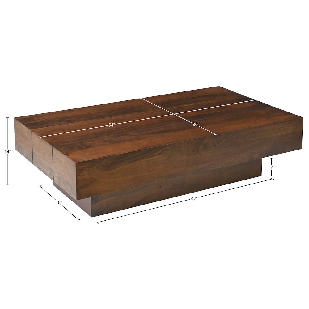 Plank Brown Mango Wood Coffee Table