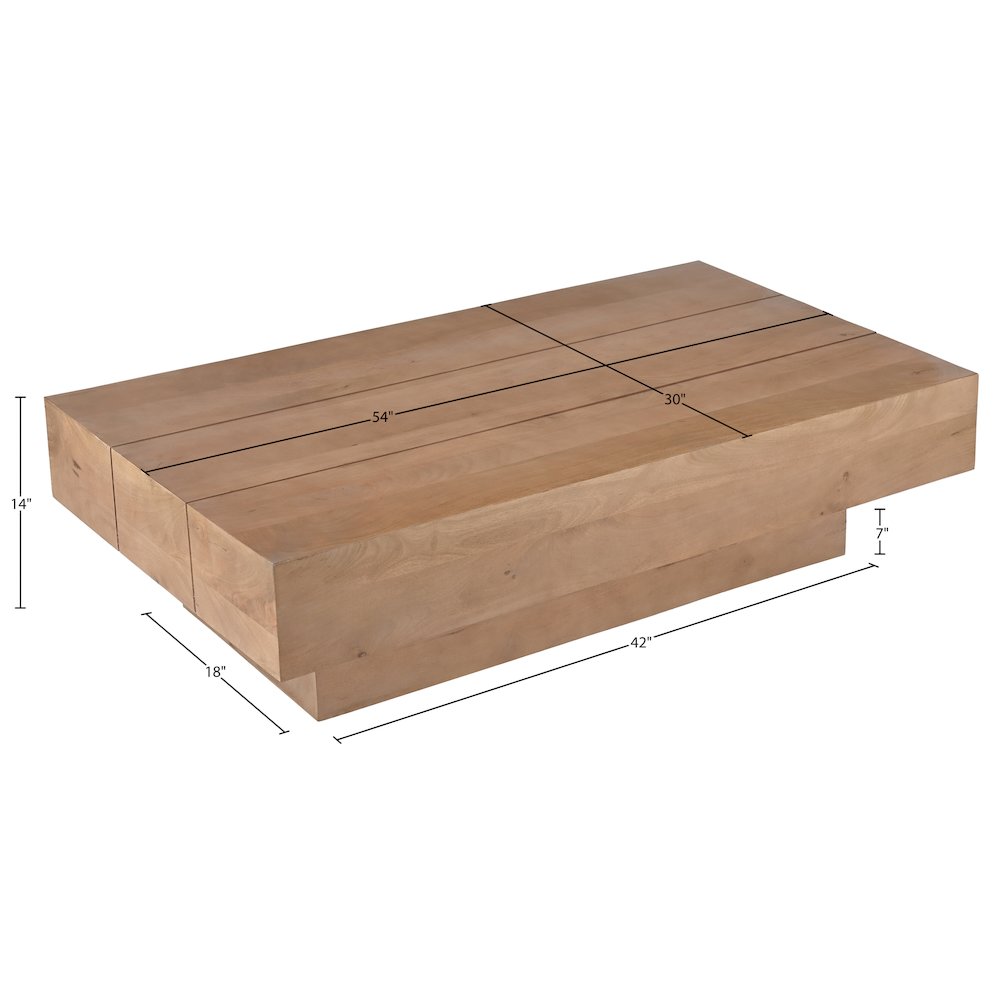 Plank Natural Mango Wood Coffee Table
