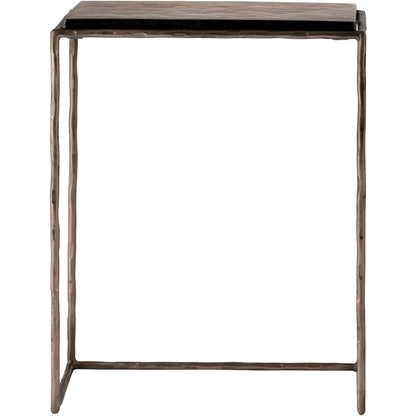Calida Bronze Recycled Glass Top And Iron Base Nesting End Table