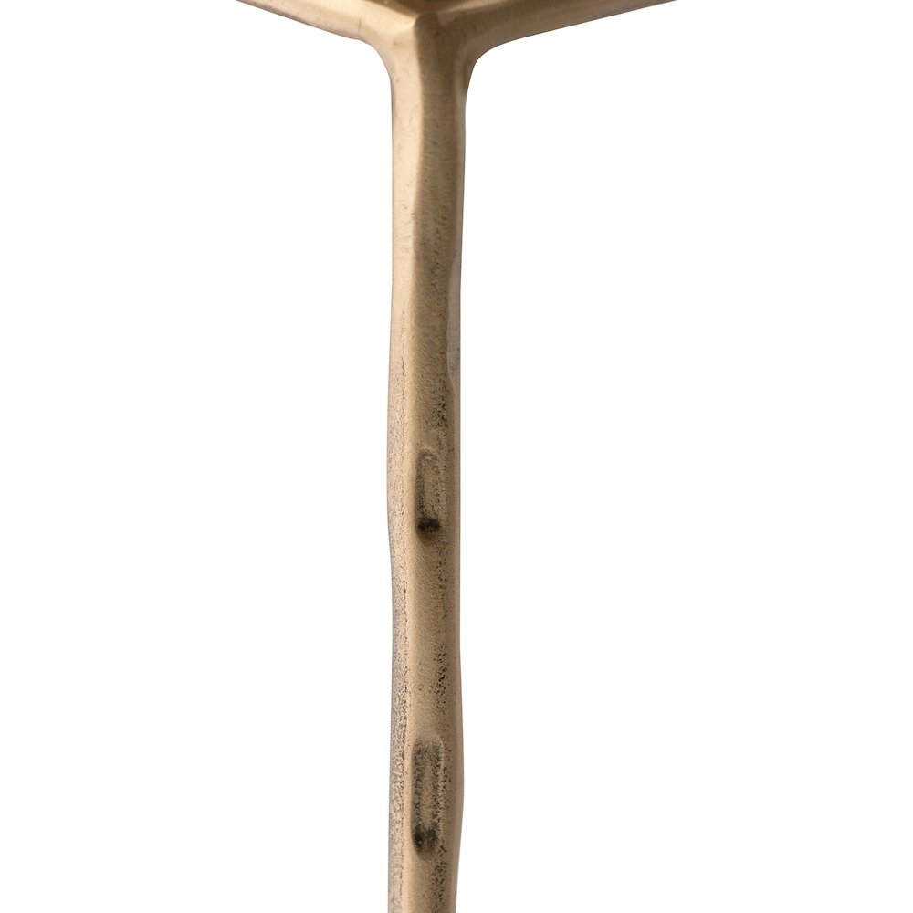 Calida Brass Recycled Glass Top And Iron Base Nesting End Table