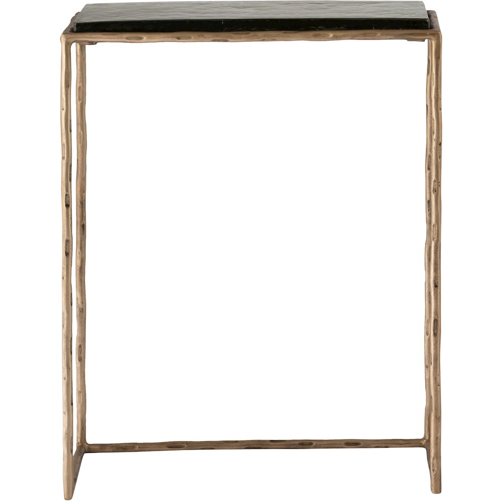 Calida Brass Recycled Glass Top And Iron Base Nesting End Table