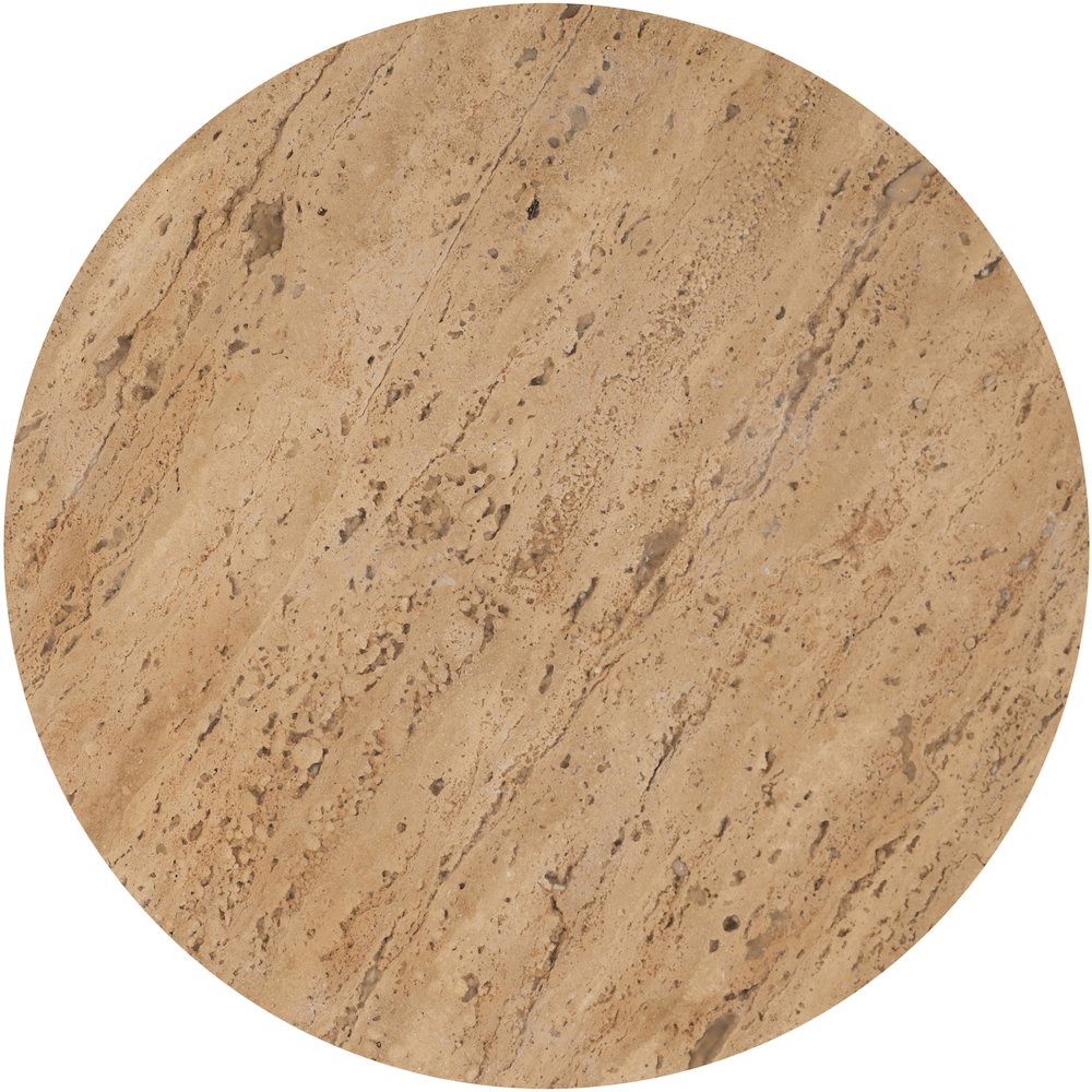 Oxira Travertine Travertine And Aluminum End / Side Table