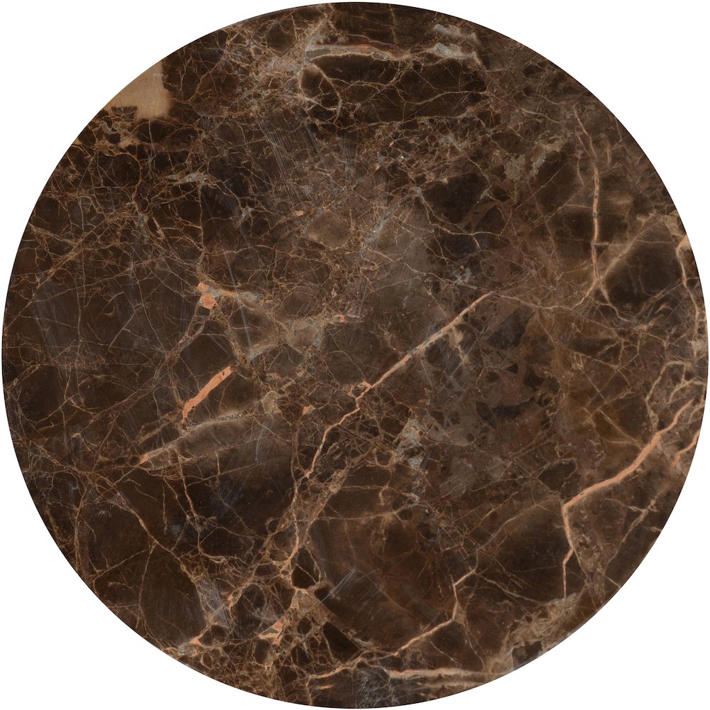 Oxira Brown Genuine Marble And Aluminum End / Side Table
