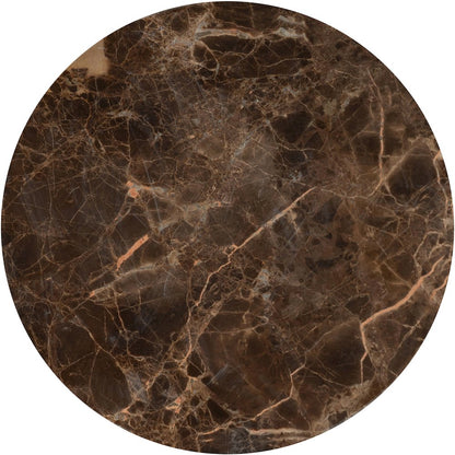 Oxira Brown Genuine Marble And Aluminum End / Side Table