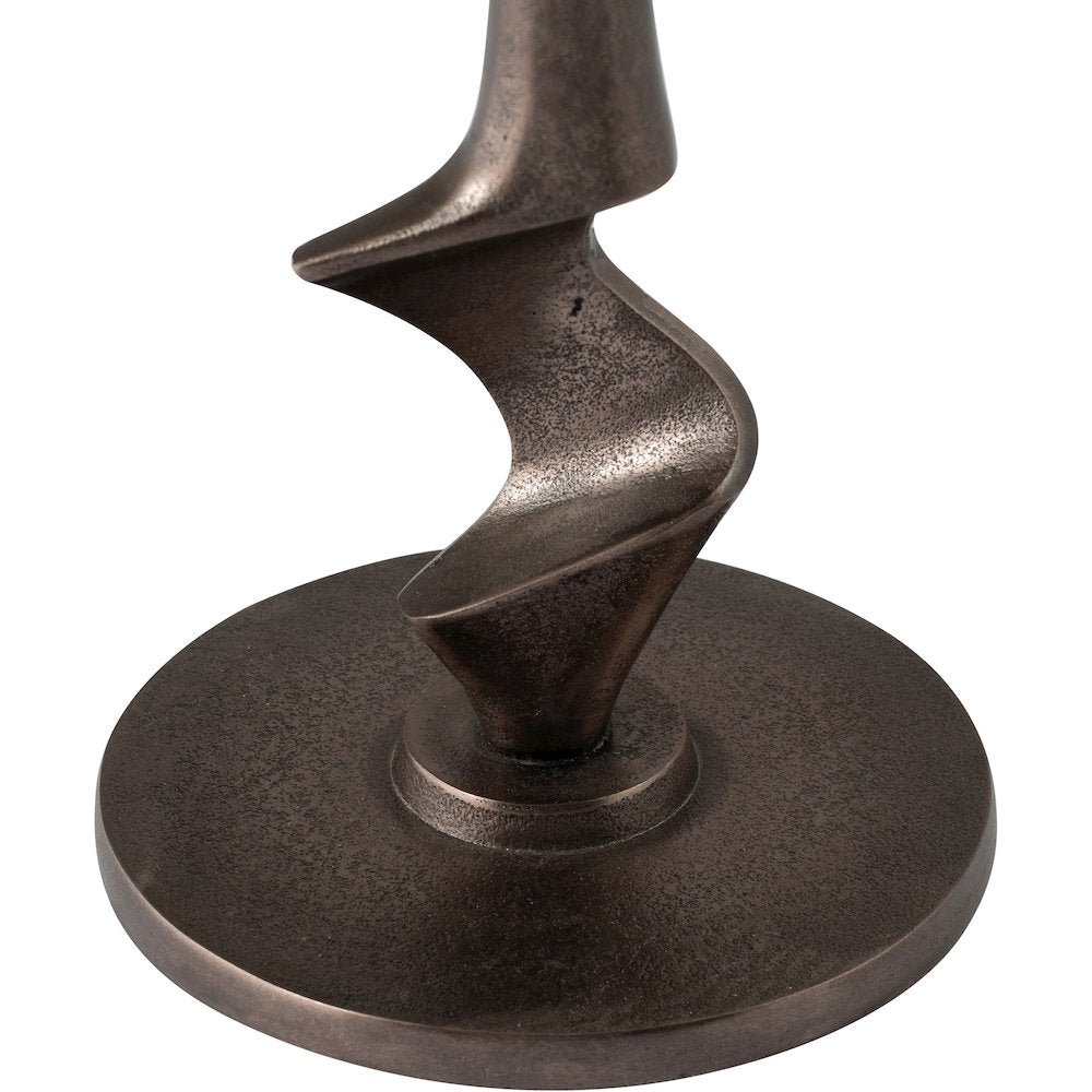 Oxira Brown Genuine Marble And Aluminum End / Side Table