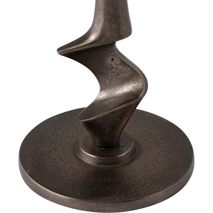 Oxira Brown Genuine Marble And Aluminum End / Side Table