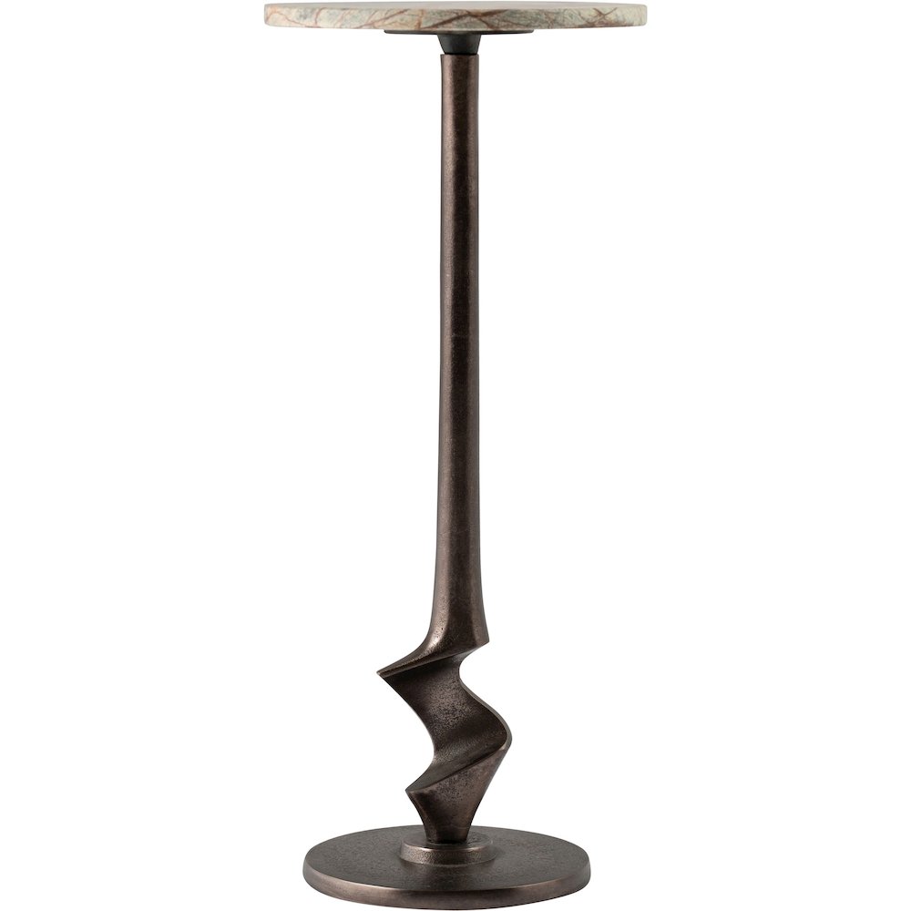 Oxira Green Genuine Marble And Aluminum End / Side Table