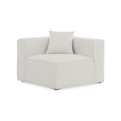 Cube Cream Durable Linen Textured Corner Chair