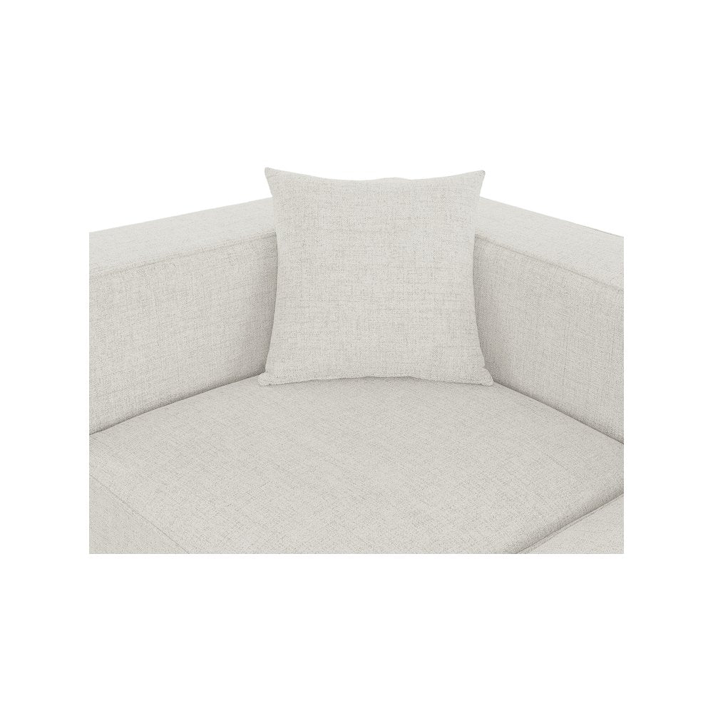 Cube Cream Durable Linen Textured Corner Chair