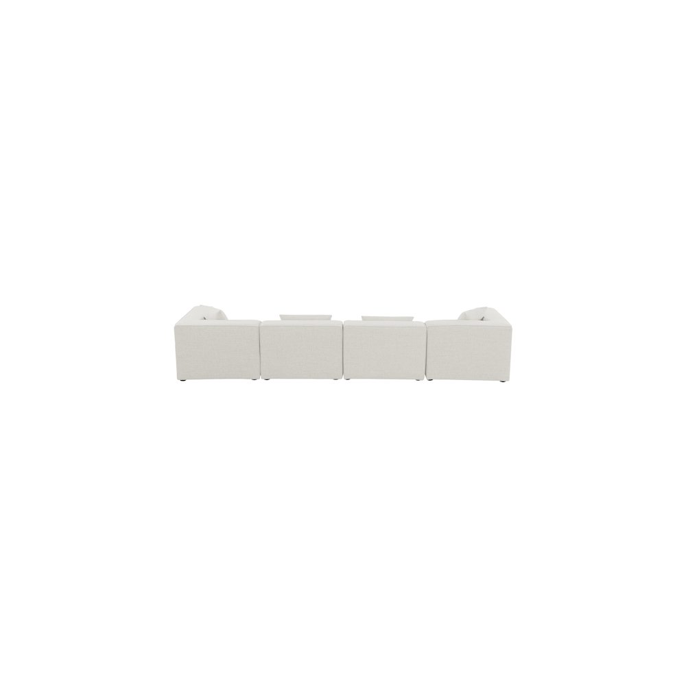 Cube Cream Durable Linen Textured Modular Sofa