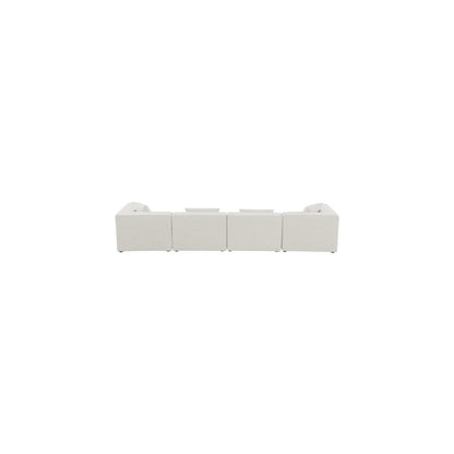 Cube Cream Durable Linen Textured Modular Sofa